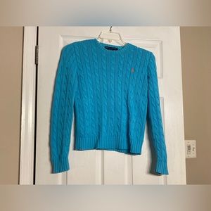 Ralph Lauren Jumper Small Blue Pullover Cable Knit  Cotton Women 👚